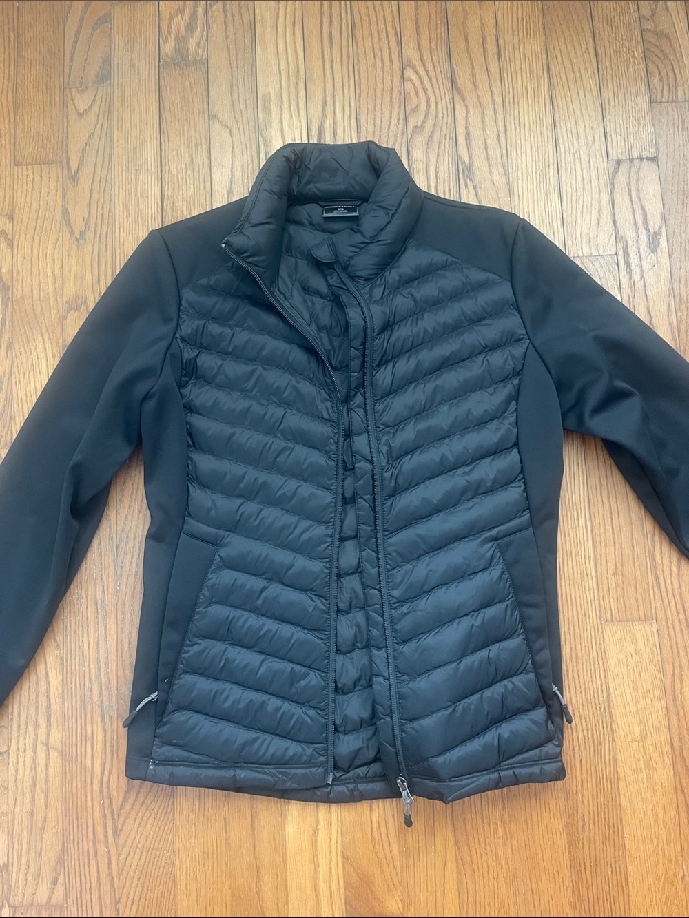 32 Degrees Women's Black Hybrid Quilted Puffer Jacket